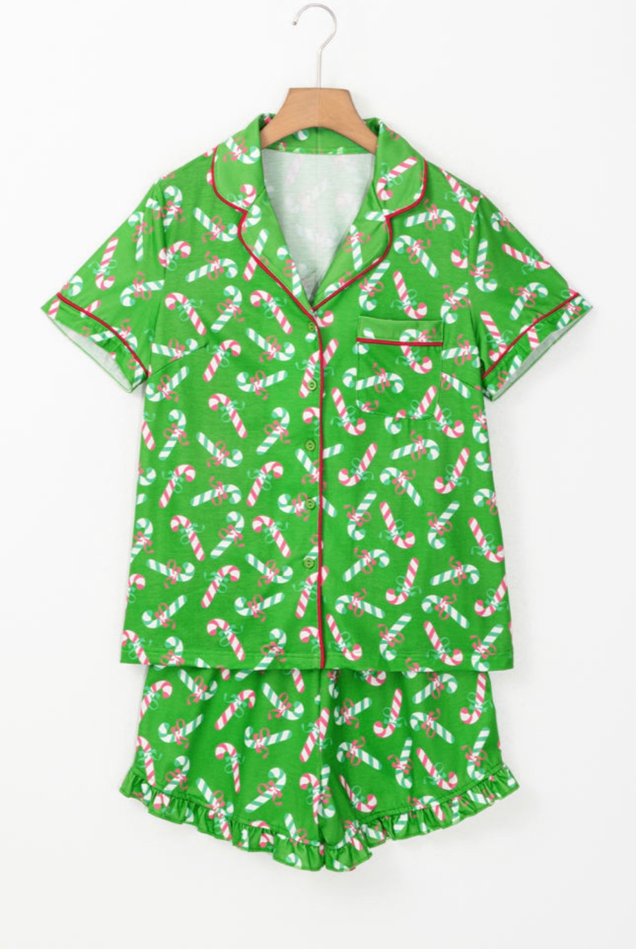 Green Candy Cane Christmas Pajamas