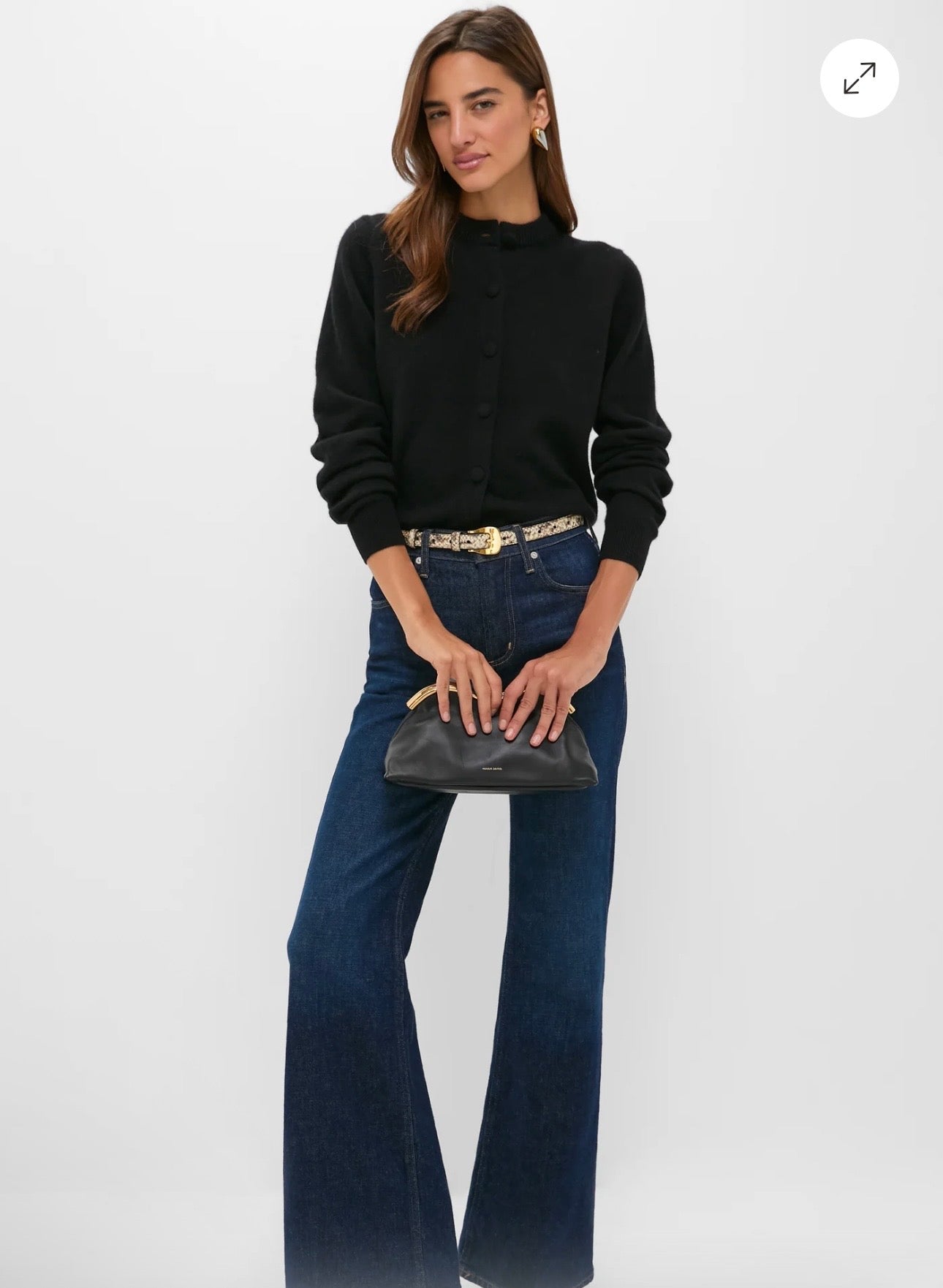 TUCKERNUCK Black Cashmere Covered Button Quinn Cardigan-Size M