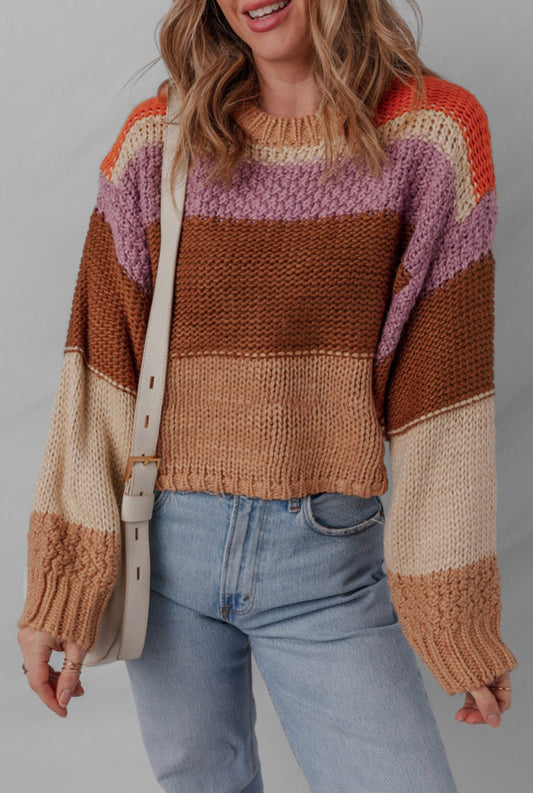 Fall Colored Colorblock Sweater