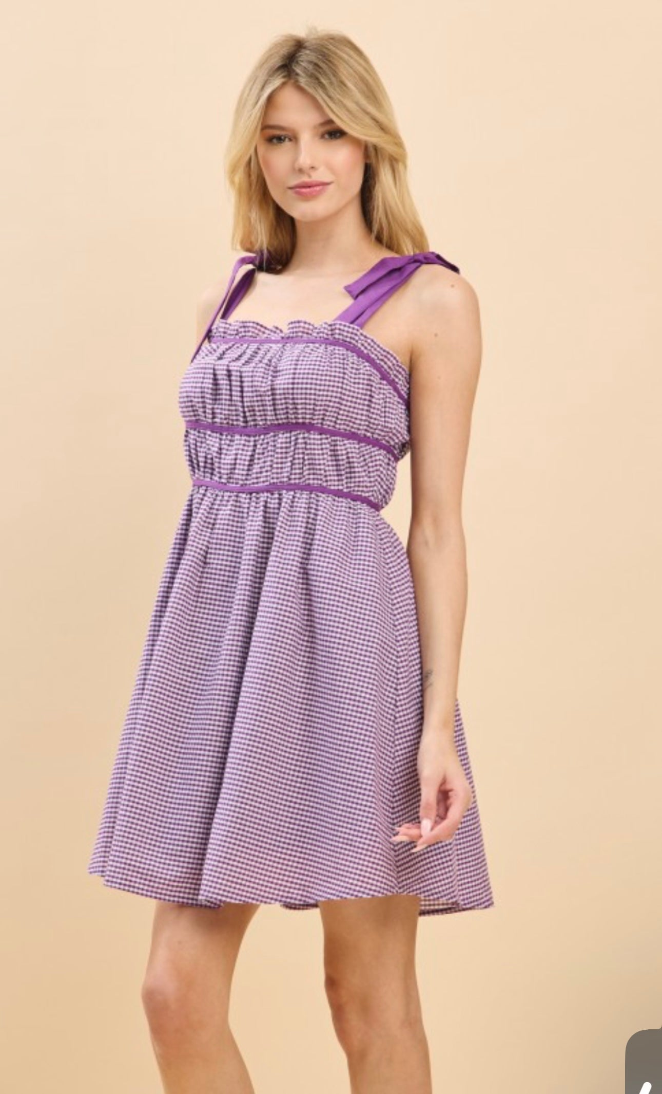 LSU Purple Gingham Style Dress