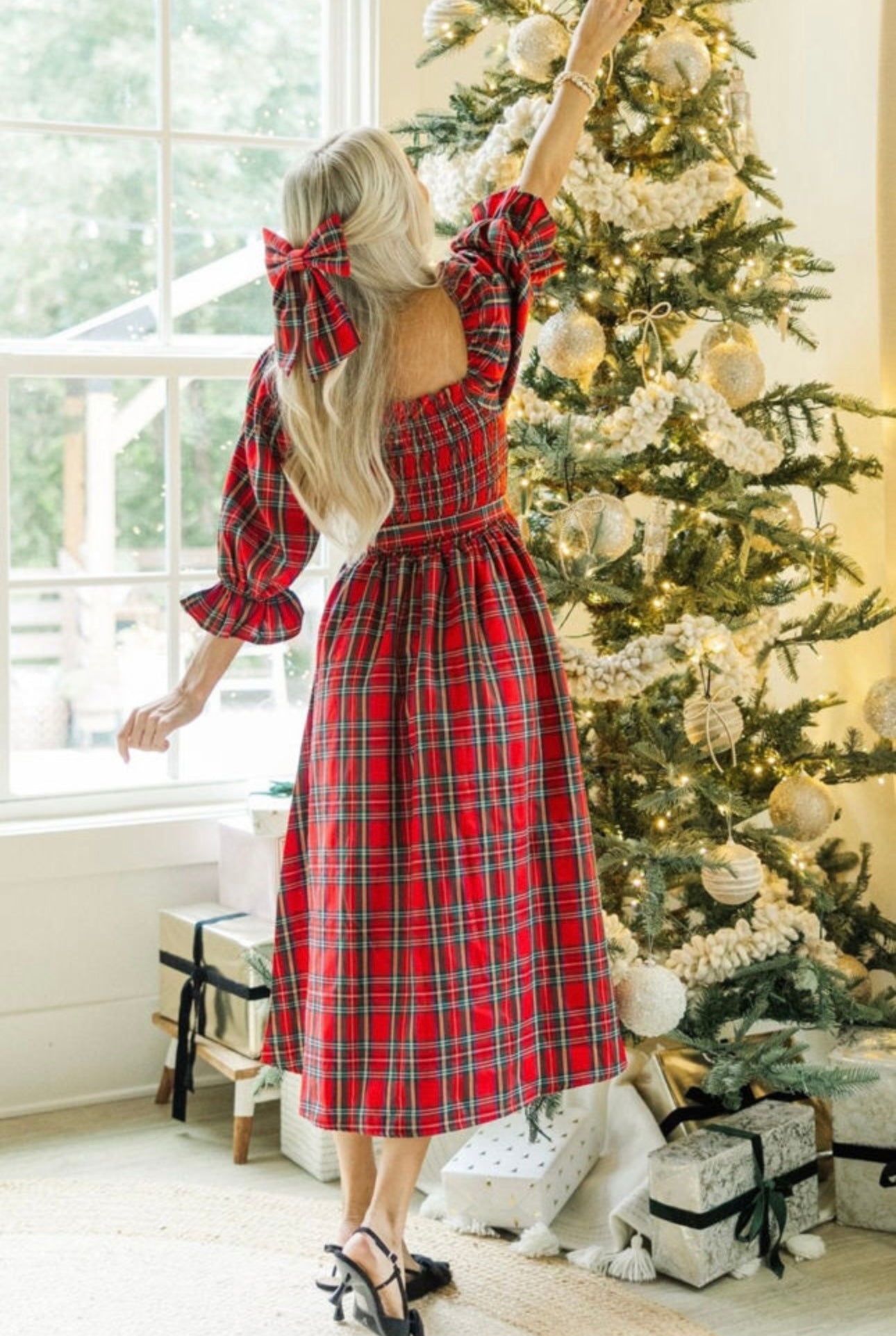 Red Tartan Plaid Christmas Dress