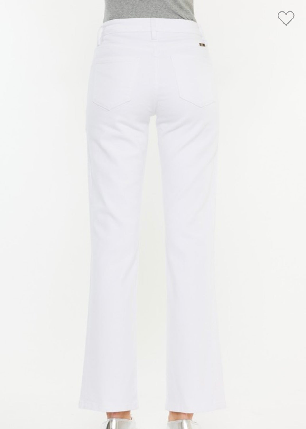 White High Rise Straight Jeans