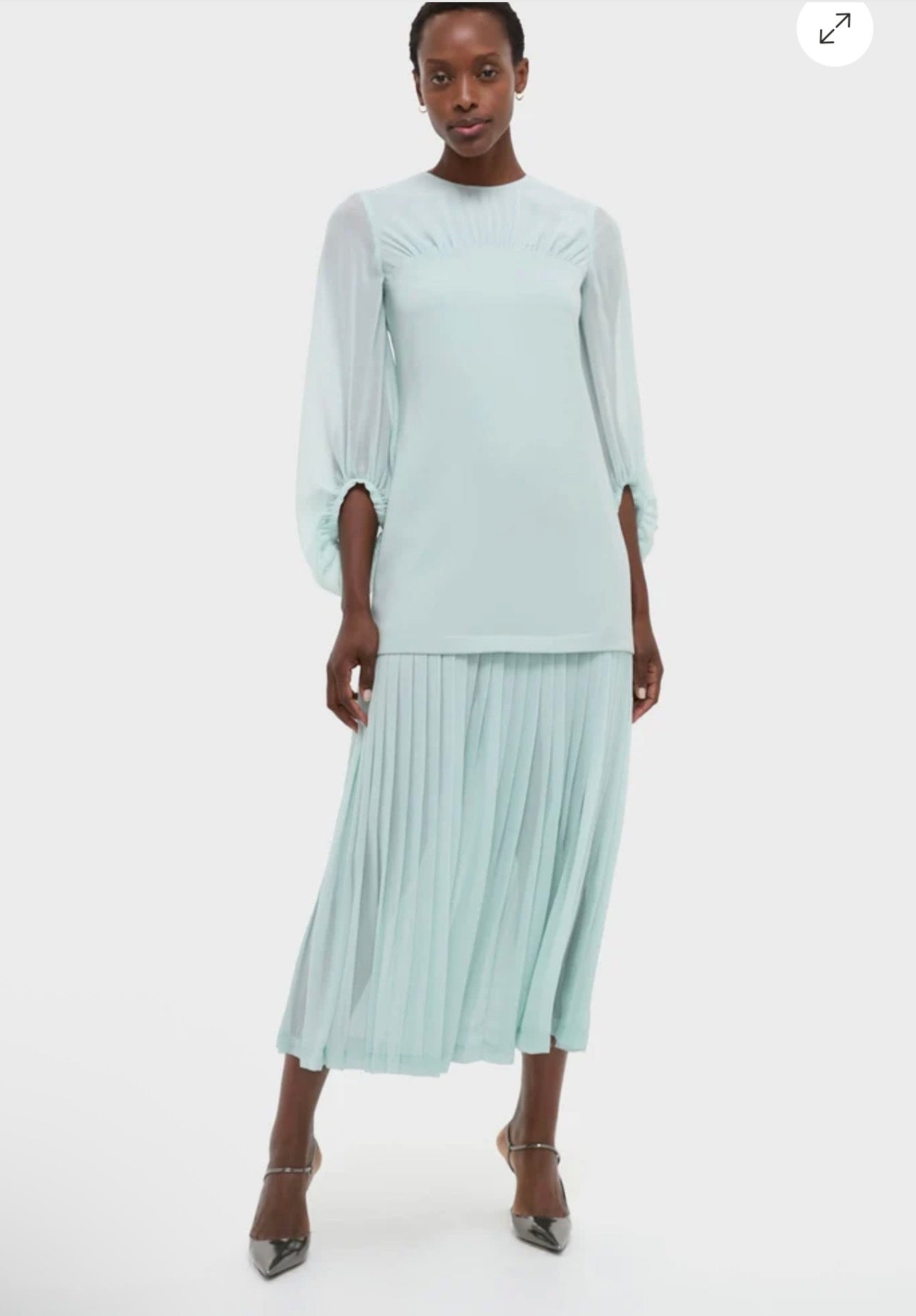 TUCKERNUCK
Ice Blue Chiffon Pleated Lorraine Dress-Size 6