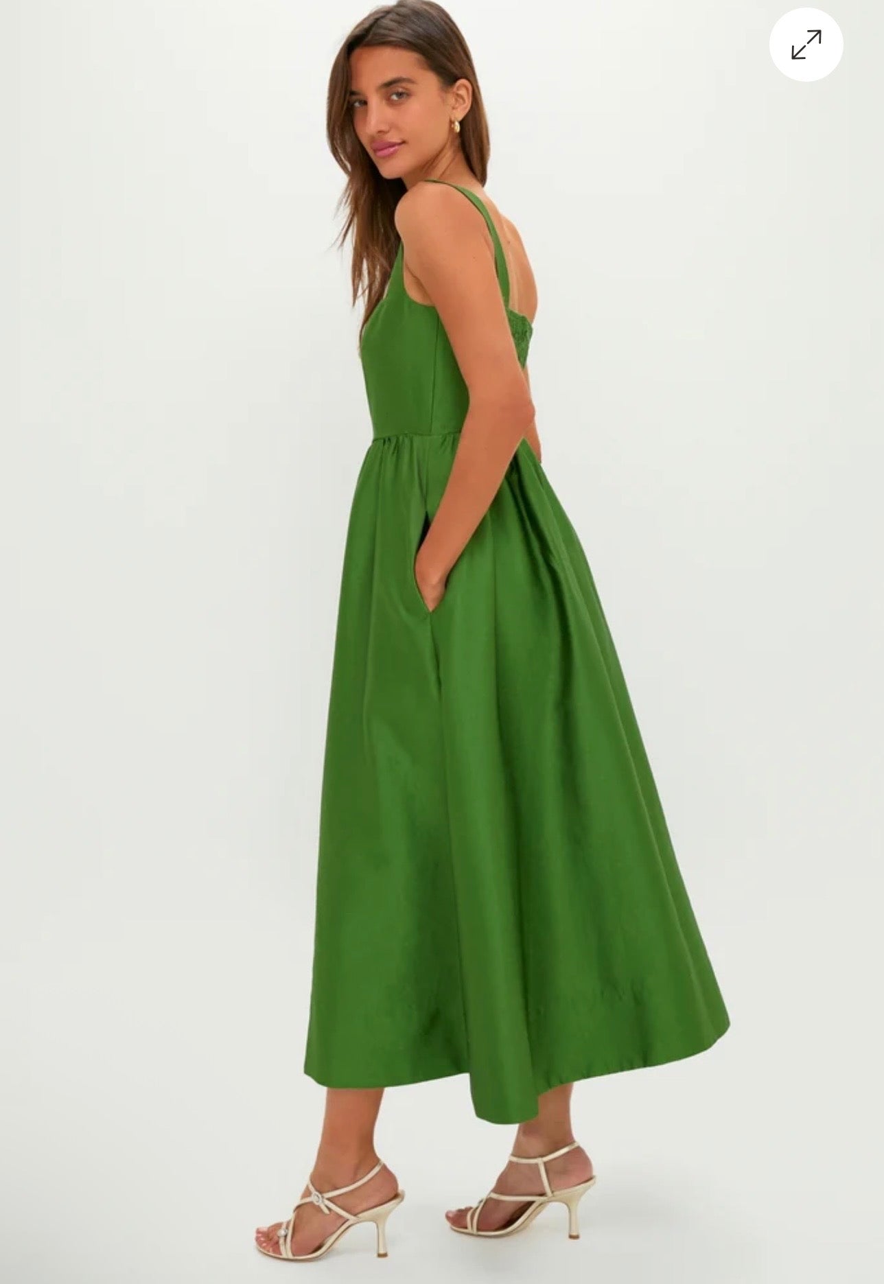 TUCKERNUCK Green Dupioni Esme Dress Size-Small