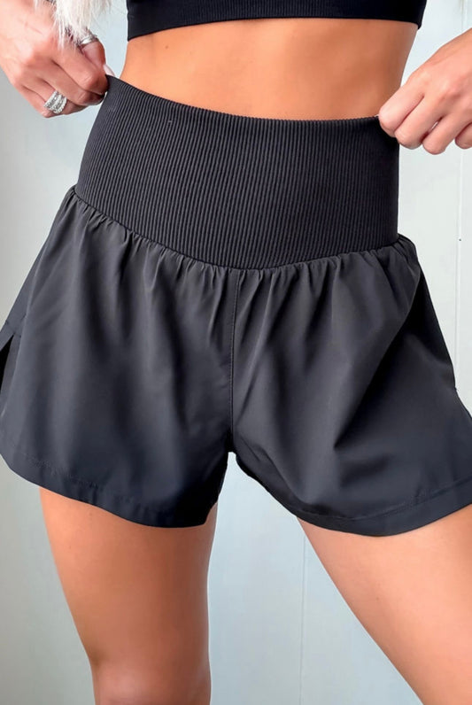Black High Waist Athletic Shorts