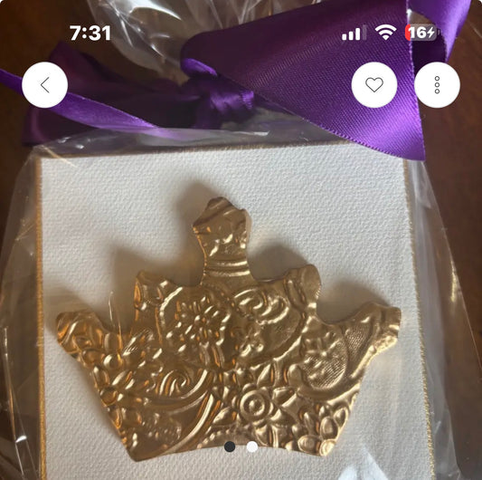 Gilded Large Crown on 4x4 Canvas by Rouge 225