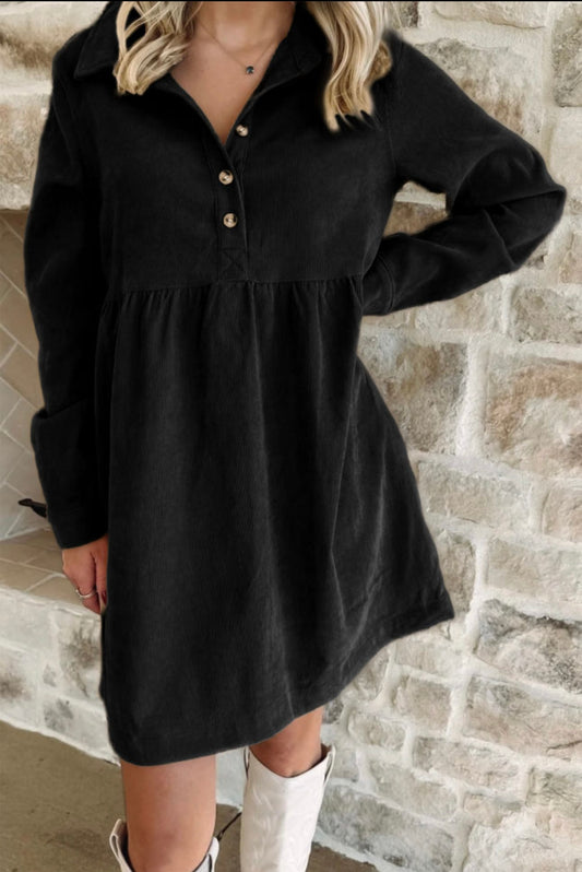 Black Corduroy Dress
