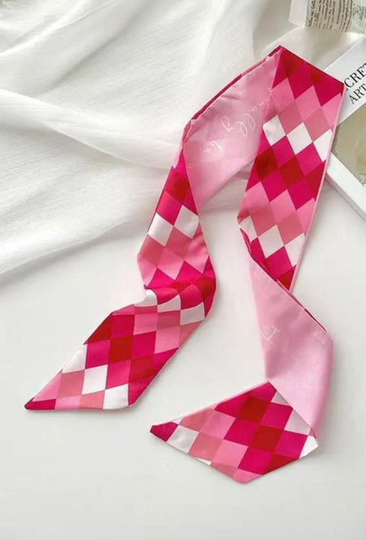 Pink & Red Twilly Scarf