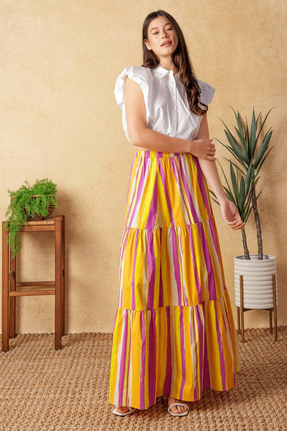 Printed Poplin maxi Skirt