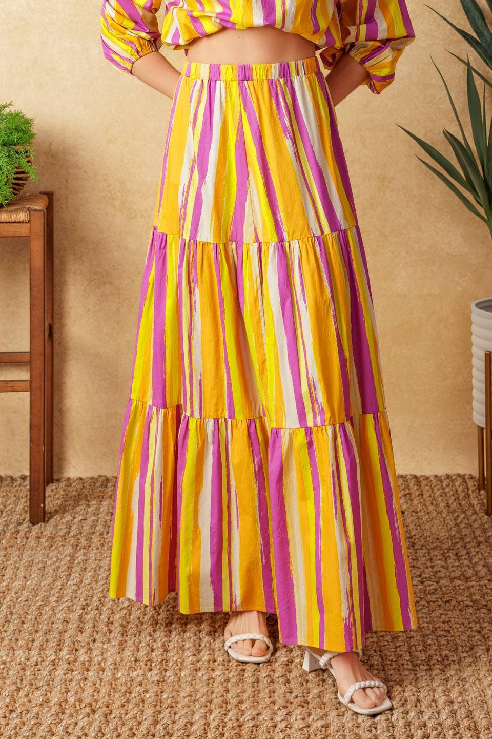 Printed Poplin maxi Skirt