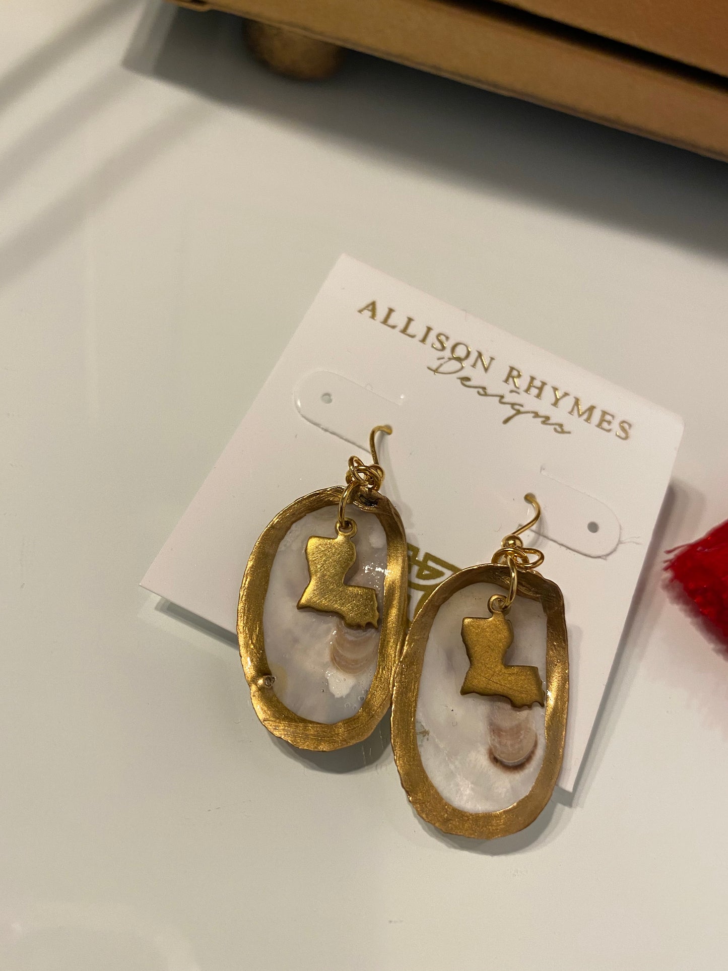Gold Oyster Drop Earrings