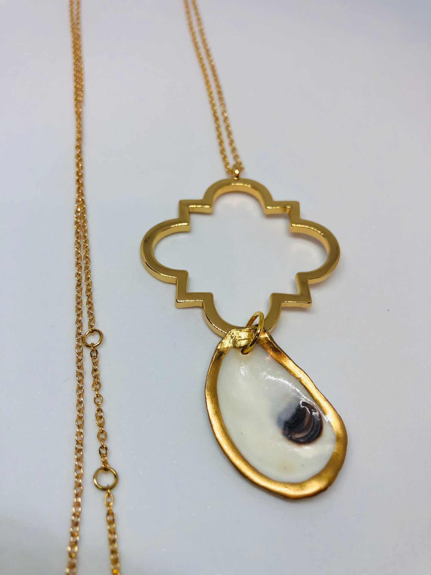 Long Square Quatrefoil Necklace