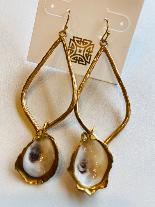 Thick Marquise Oyster Earrings