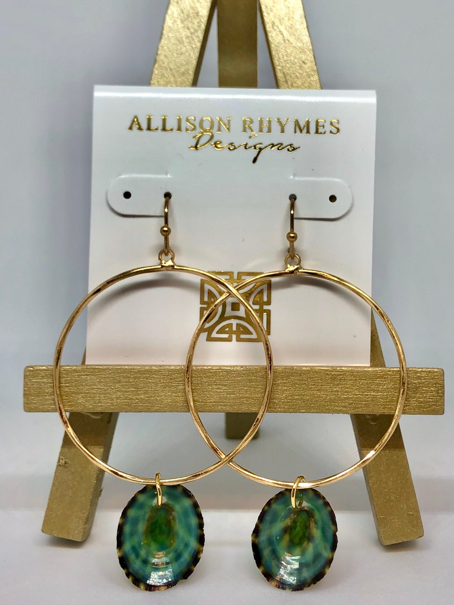 Gold Round Potter Hoop Earrings