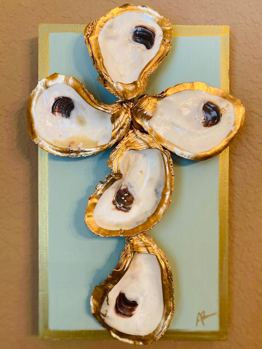 Oyster Cross on wood
